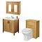 Grenville Traditional Bathroom Suite with Mirror - American Oak Large Image