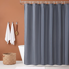 Grey Polyester Shower Curtain 1800mm x 2000mm
