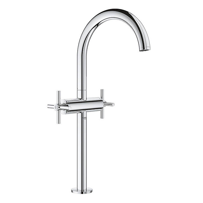 Grohe Atrio Crosshead XL-Size Mono Basin Mixer with Click Clack Waste - Chrome - 21044003 Large Imag