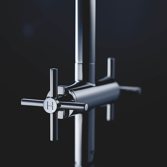 Grohe Atrio Crosshead L-Size Mono Basin Mixer with Click Clack Waste - Chrome - 21019003 Feature Large Image
