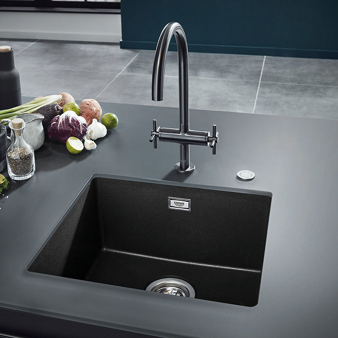 Grohe Atrio Two Handle Kitchen Sink Mixer - Brushed Hard Graphite - 30362AL0  Profile Large Image