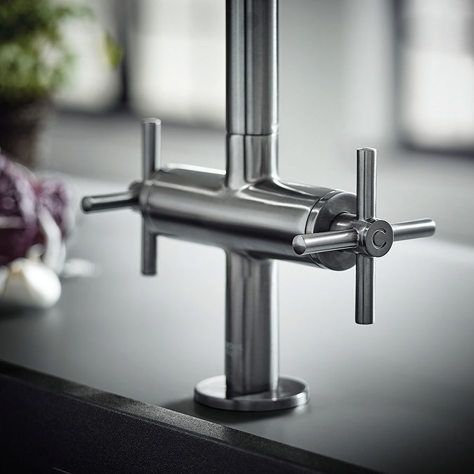 Grohe Atrio Two Handle Kitchen Sink Mixer - SuperSteel - 30362DC0 Feature Large Image