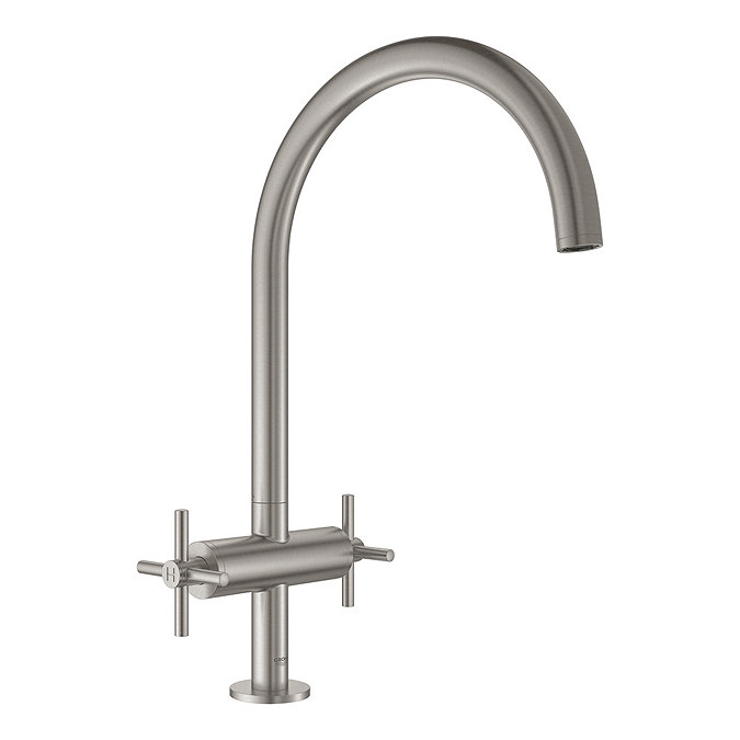 Grohe Atrio Two Handle Kitchen Sink Mixer - SuperSteel - 30362DC0 Large Image