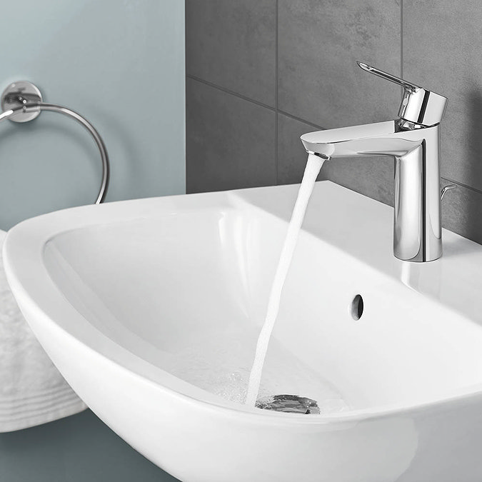 Grohe Bau 550mm 1TH Basin + Full Pedestal  Profile Large Image