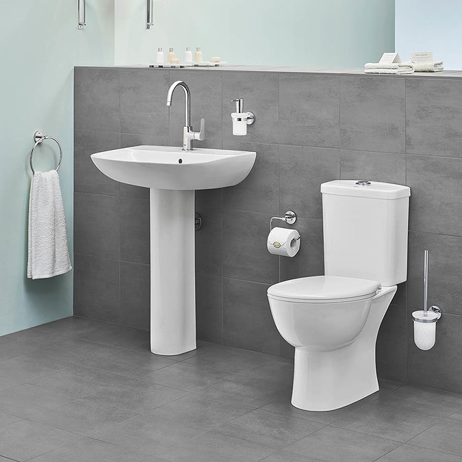 Grohe Bau 550mm 1TH Basin + Full Pedestal Standard Large Image