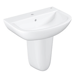 Grohe Bau 600mm 1TH Basin + Half Pedestal Large Image