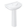 Grohe Bau 600mm 1TH Basin + Full Pedestal Large Image