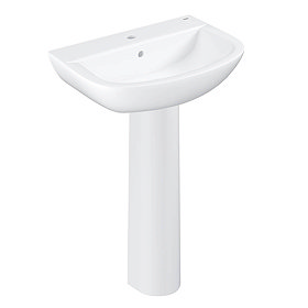 Grohe Bau 600mm 1TH Basin + Full Pedestal Large Image