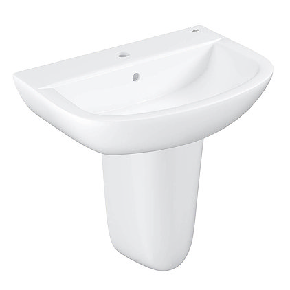 Grohe Bau 600mm 1TH Basin + Half Pedestal Large Image