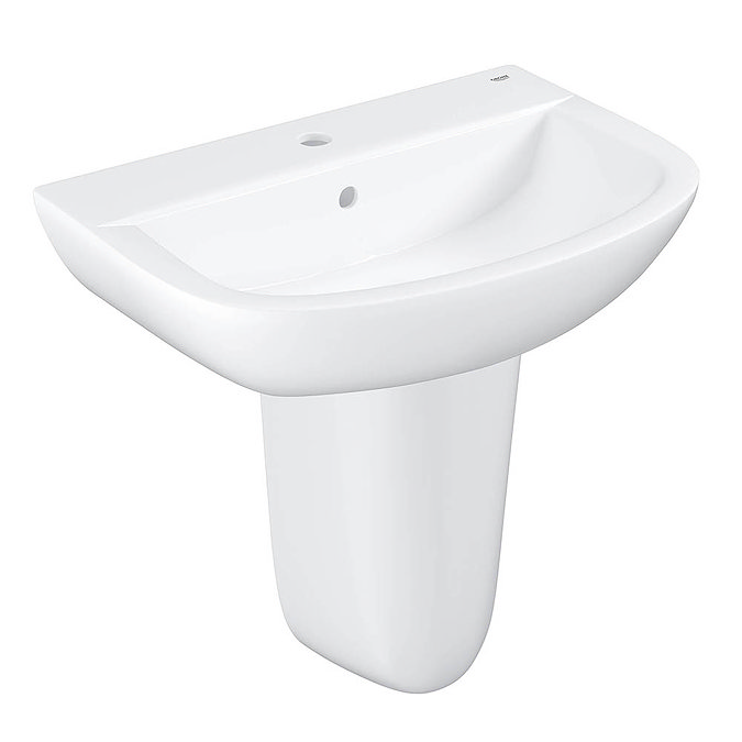 Grohe Bau 600mm 1TH Basin + Half Pedestal Large Image