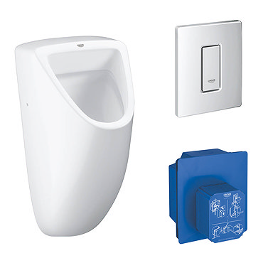 Grohe Bau Ceramic Urinal + Flush Plate + Rough-In Box  Profile Large Image