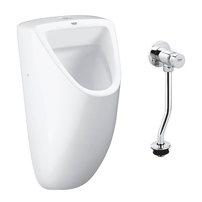 Grohe Bau Ceramic Urinal + Manual Flush Valve Large Image