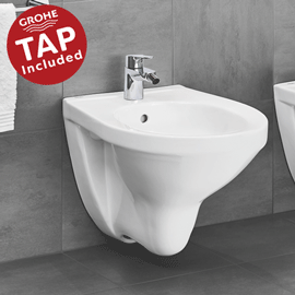 Grohe Bau Complete Wall Hung Bidet Package (Tap Included) Medium Image