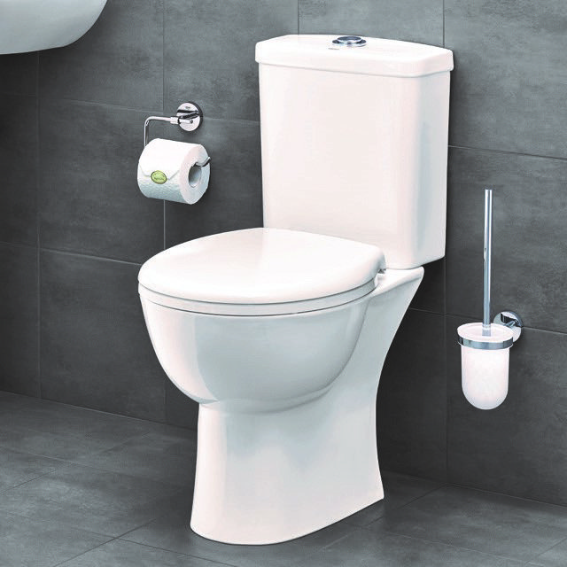 Grohe Bau Rimless Close Coupled Toilet with Soft Close Seat (Side Inlet)  In Bathroom Large Image