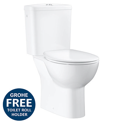 Grohe Bau Rimless Close Coupled Toilet with Soft Close Seat (Side Inlet)