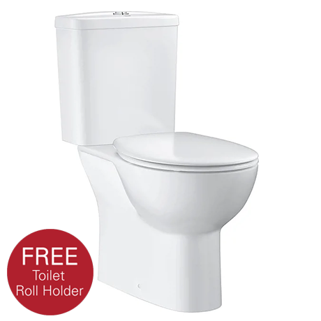 Grohe Bau Rimless Close Coupled Toilet with Soft Close Seat (Bottom Inlet)