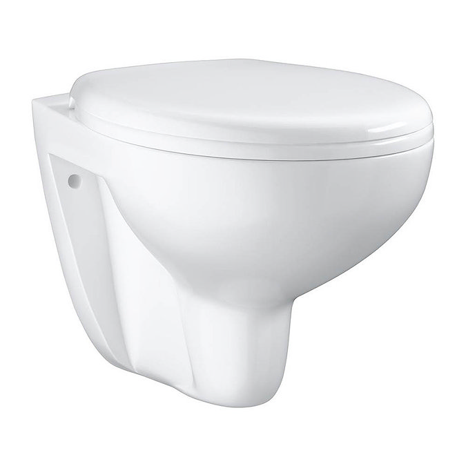 Grohe Bau Rimless Wall Hung Toilet with Soft Close Seat  In Bathroom Large Image