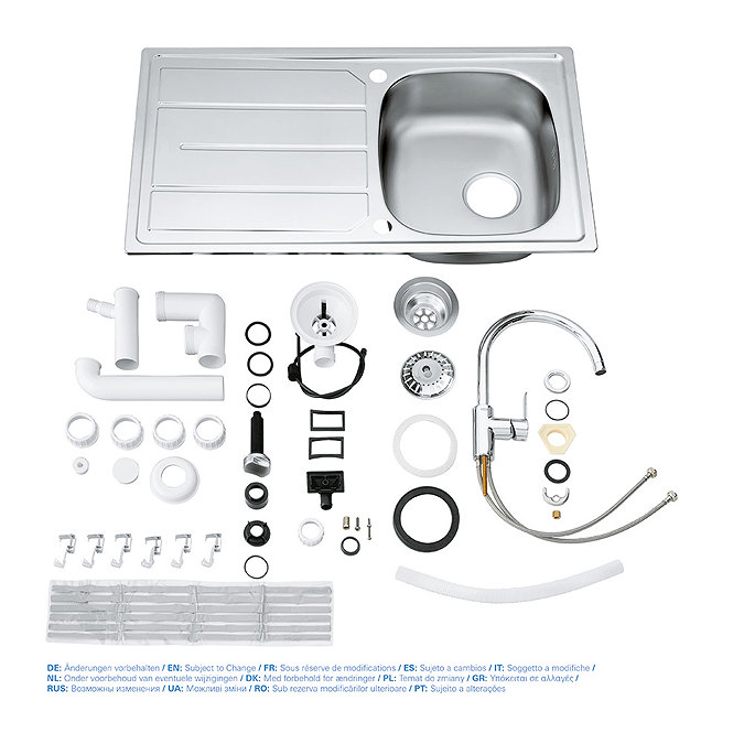 Grohe Bau Stainless Steel Kitchen Sink & Tap Bundle - 31562SD0  Newest Large Image