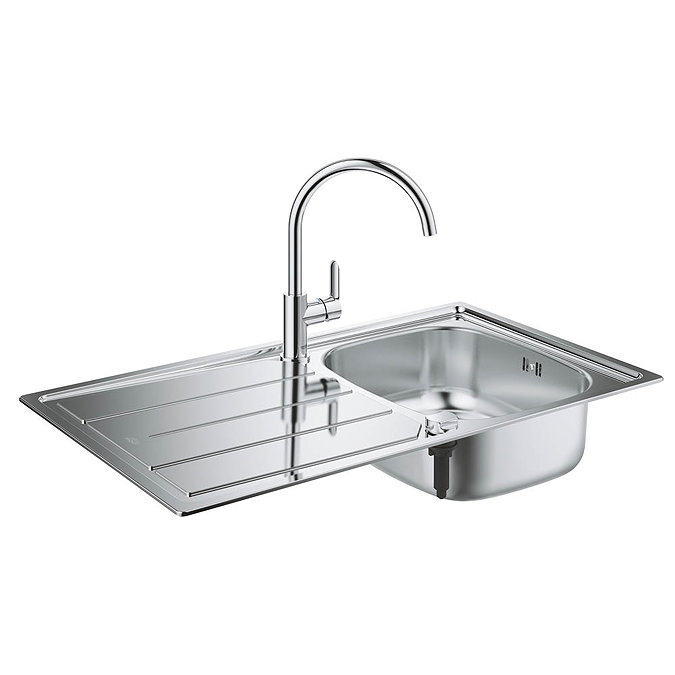 Grohe Bau Stainless Steel Kitchen Sink & Tap Bundle - 31562SD0 Large Image