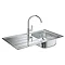 Grohe Bau Stainless Steel Kitchen Sink & Tap Bundle - 31562SD0 Large Image