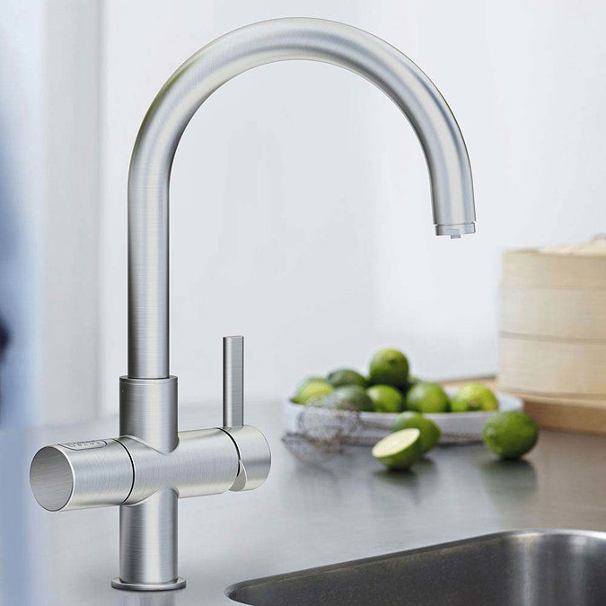 Grohe Blue Chilled & Sparkling Starter Kit with C-Spout Tap - SuperSteel - 31323DC1  Profile Large Image