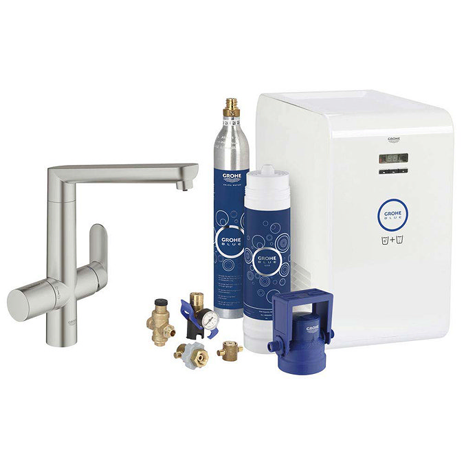 Grohe Blue Chilled & Sparkling Starter Kit with K7 Tap - SuperSteel - 31346DC1 Large Image