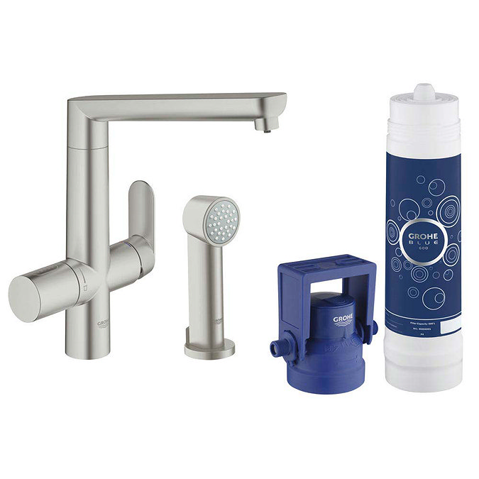 Grohe Blue K7 Pure Starter Kit with Side Spray - SuperSteel - 31354DC1 Large Image