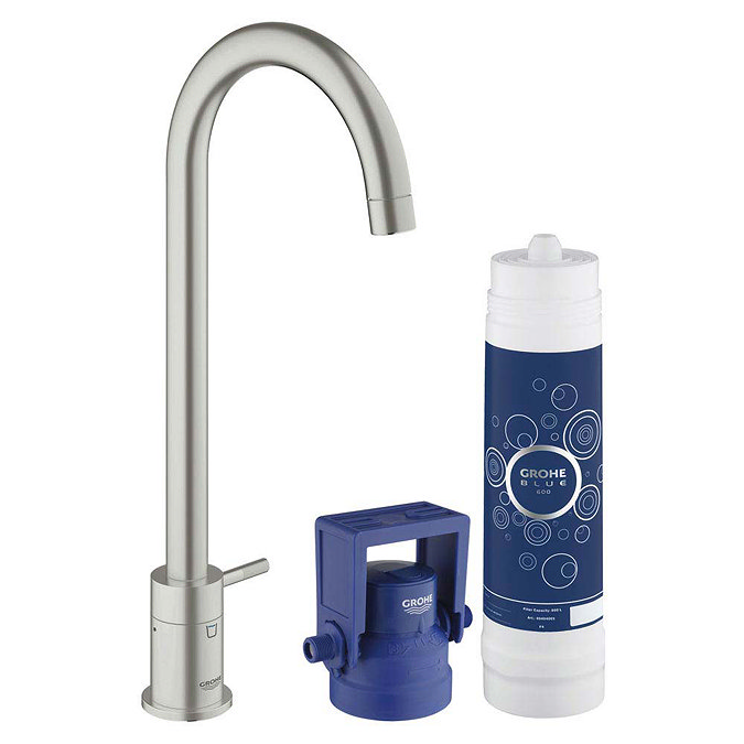 Grohe Blue Mono Pure Starter Kit - SuperSteel - 31301DC1 Large Image