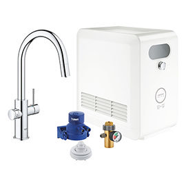 Grohe Blue Professional Duo Starter Kit C-Spout with Pull-Out Spray - Chrome - 31325002 Medium Image