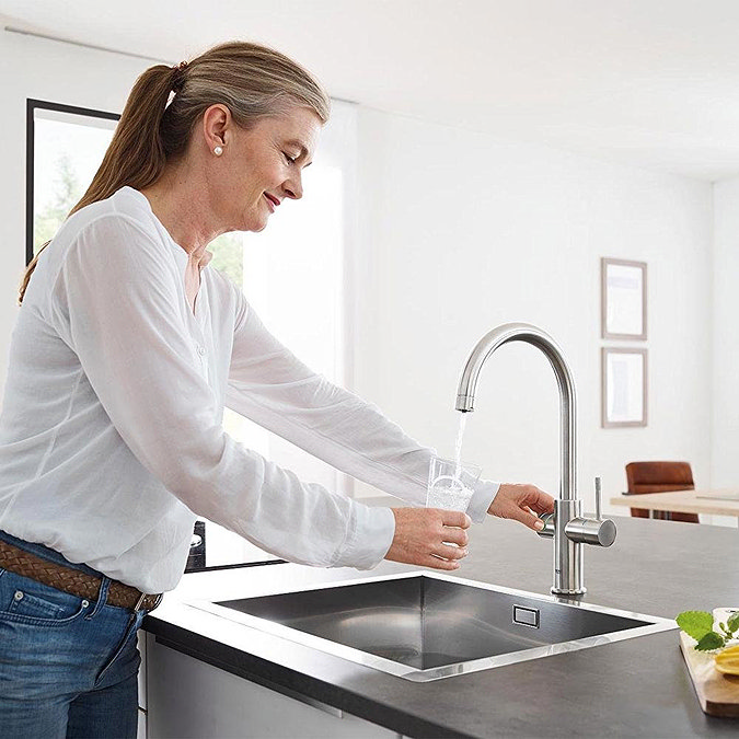 Grohe C-Spout Blue Home Duo Starter Kit - Stainless Steel - 31455DC0 In Bathroom Large Image