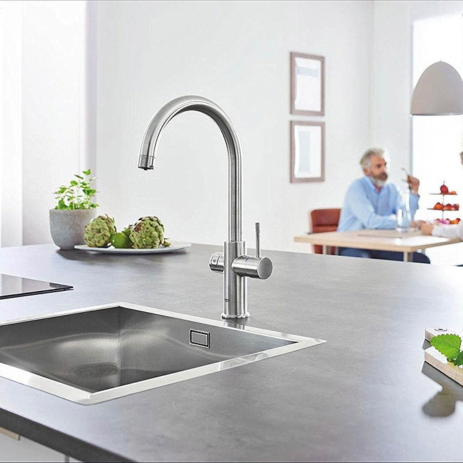 Grohe C-Spout Blue Home Duo Starter Kit - Stainless Steel - 31455DC0 additional Large Image