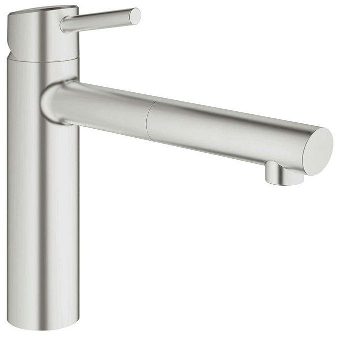 Grohe Concetto Kitchen Sink Mixer with Pull Out Spray - SuperSteel - 31129DC1 Large Image