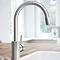 Grohe Concetto Kitchen Sink Mixer with Pull Out Spray - SuperSteel - 32663DC1 Profile Large Image