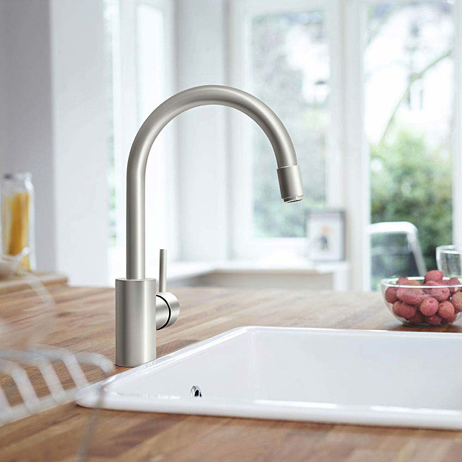 Grohe Concetto Kitchen Sink Mixer with Pull Out Spray - SuperSteel - 32663DC1  Feature Large Image