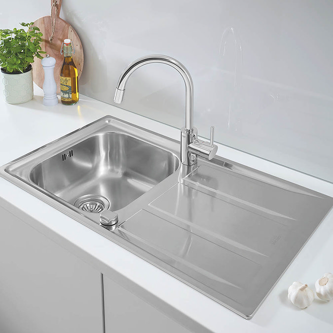 Grohe Concetto Stainless Steel Kitchen Sink & Tap Bundle - 31570SD0 Profile Large Image