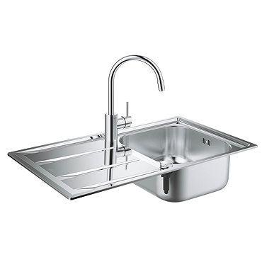 Grohe Concetto Stainless Steel Kitchen Sink & Tap Bundle - 31570SD0  Profile Large Image
