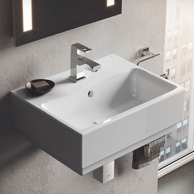 Grohe Cube Ceramic 500mm 1TH Wall Hung Basin - 3947400H  Profile Large Image