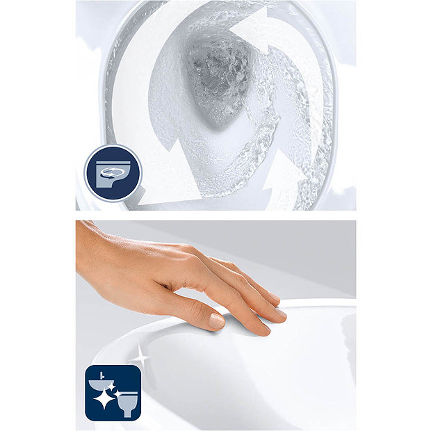 Grohe Cube Ceramic Rimless Wall Hung Toilet with Soft Close Seat