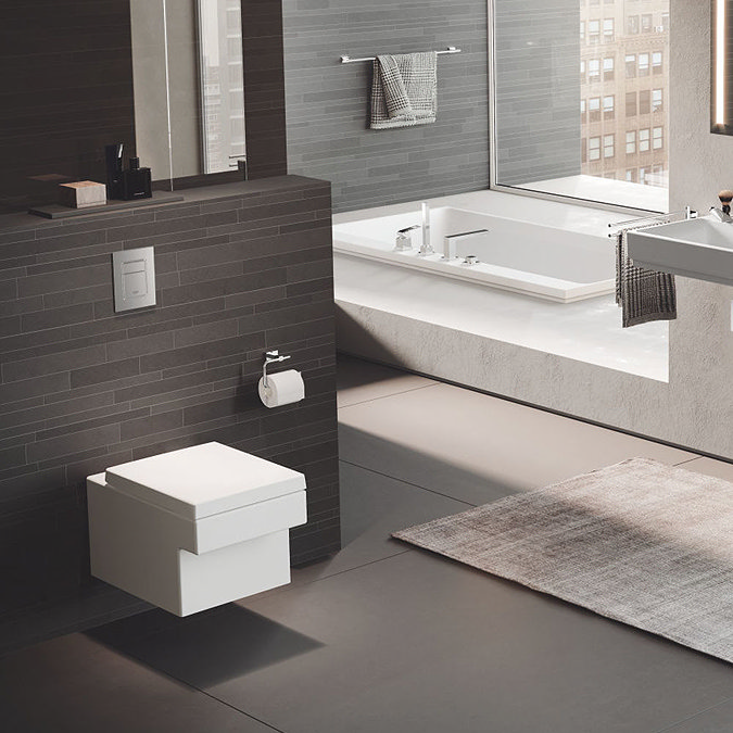 Grohe Cube Ceramic Rimless Wall Hung Toilet with Soft Close Seat  additional Large Image