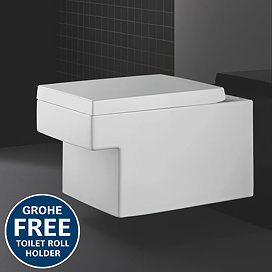 Grohe Cube Ceramic Rimless Wall Hung Toilet with Soft Close Seat