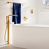 Grohe Essence Floor Mounted Bath Shower Mixer with Handset - Brushed Gold