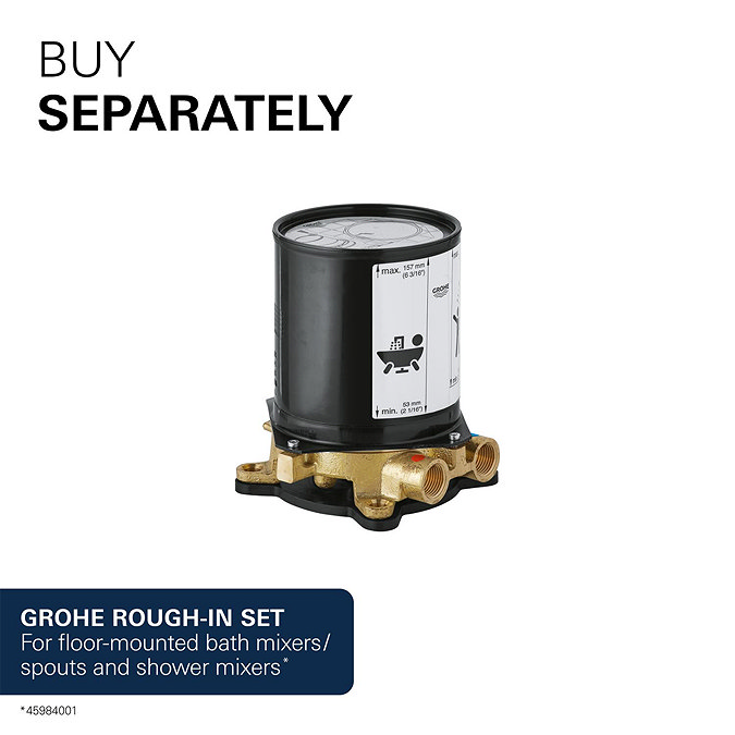 Grohe Essence Floor Mounted Bath Shower Mixer with Handset - Brushed Gold