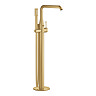 Grohe Essence Floor Mounted Bath Shower Mixer with Handset - Brushed Gold