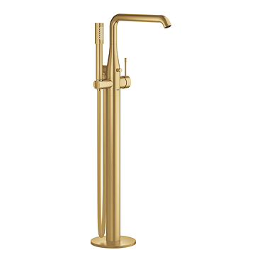 Grohe Essence Floor Mounted Bath Shower Mixer with Handset - Brushed Gold