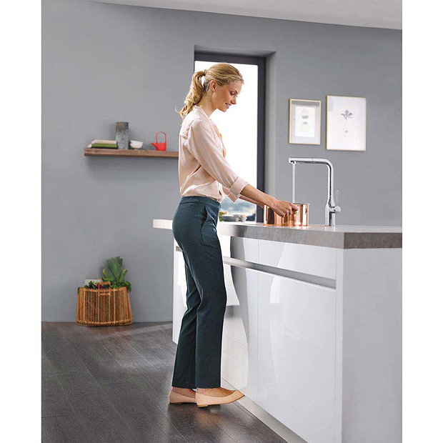 Grohe Essence Footcontrol Electronic Kitchen Sink Mixer with Pull Out