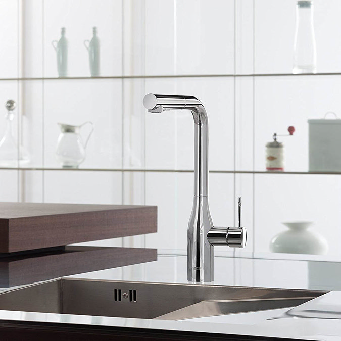 Grohe Essence Kitchen Sink Mixer with Pull Out Spray - Chrome - 30270000  Feature Large Image