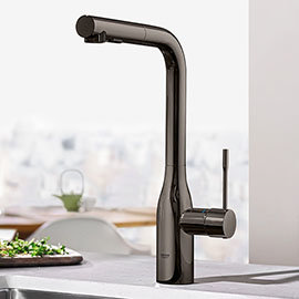 Grohe Essence Kitchen Sink Mixer with Pull Out Spray - Hard Graphite - 30270A00 Medium Image