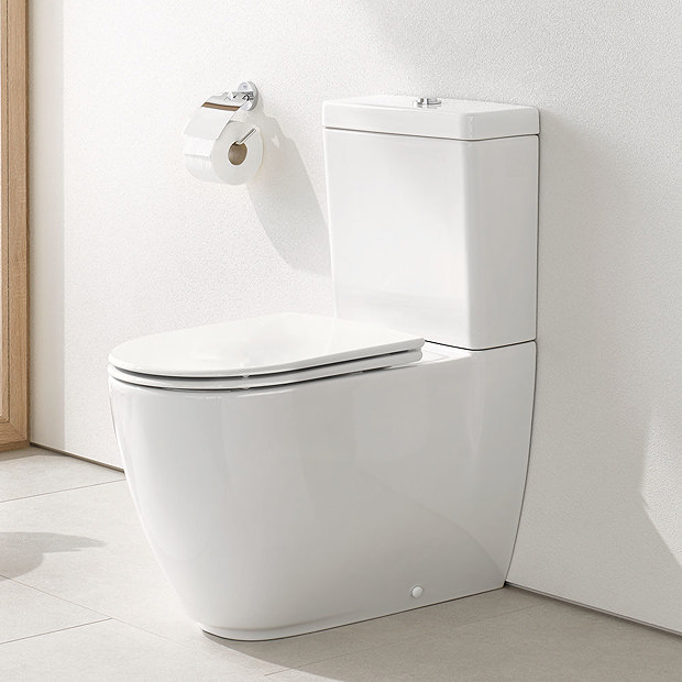 Grohe Essence Rimless Close Coupled Toilet with Soft Close Seat (Bottom Inlet)  additional Large Ima