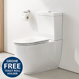 Grohe Essence Rimless Close Coupled Toilet with Soft Close Seat (Bottom Inlet)