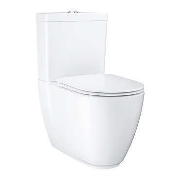 Grohe Essence Rimless Close Coupled Toilet with Soft Close Seat (Bottom Inlet) + FREE QUICKFIX TOILET ROLL HOLDER